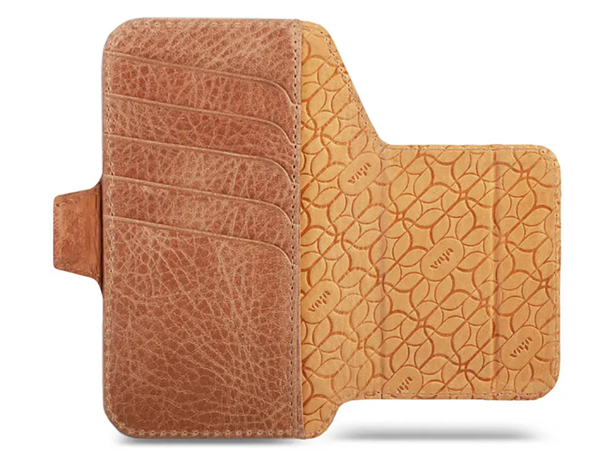 Vaja V-Mag Wallet Wrap Camel - iPhone 17 Air Omslag met Pashouder
