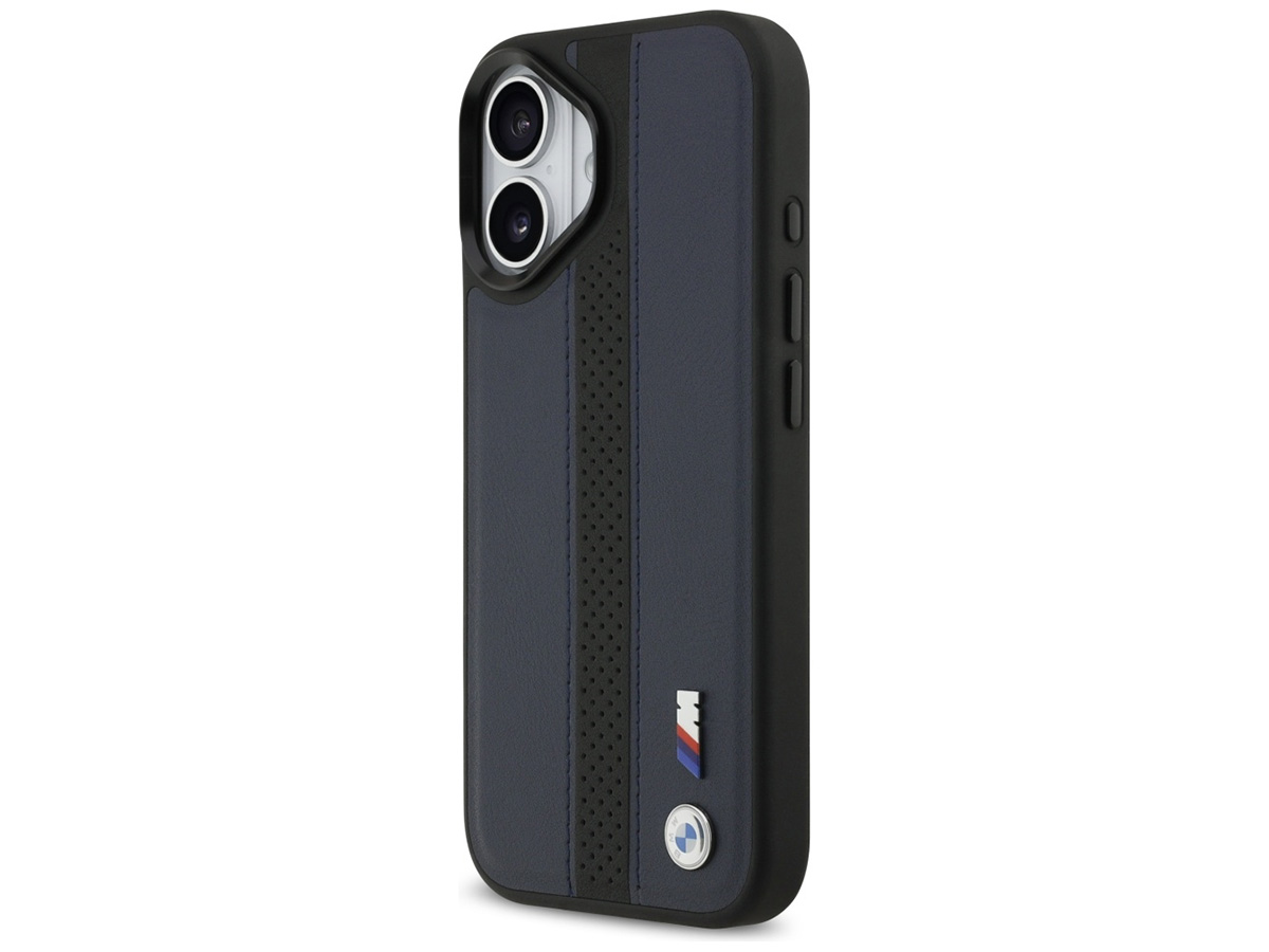 BMW M iPhone 17 hoesje - Perforated PU Case met MagSafe Blauw
