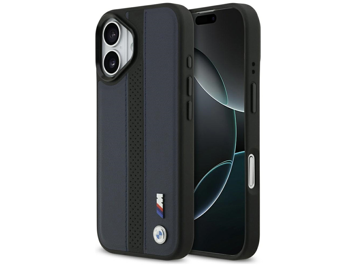 BMW M iPhone 17 hoesje - Perforated PU Case met MagSafe Blauw