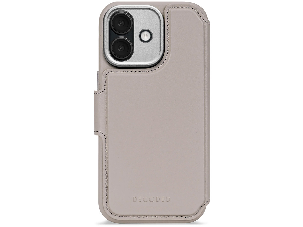 Decoded Leather Detachable Wallet Case Beige - iPhone 17 hoesje