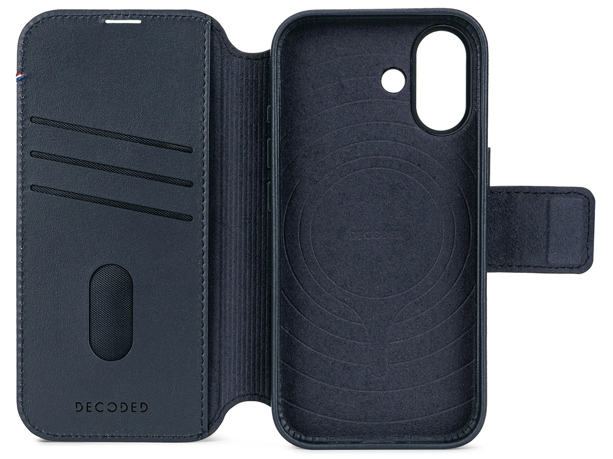 Decoded Leather Detachable Wallet Case Blauw - iPhone 17 hoesje