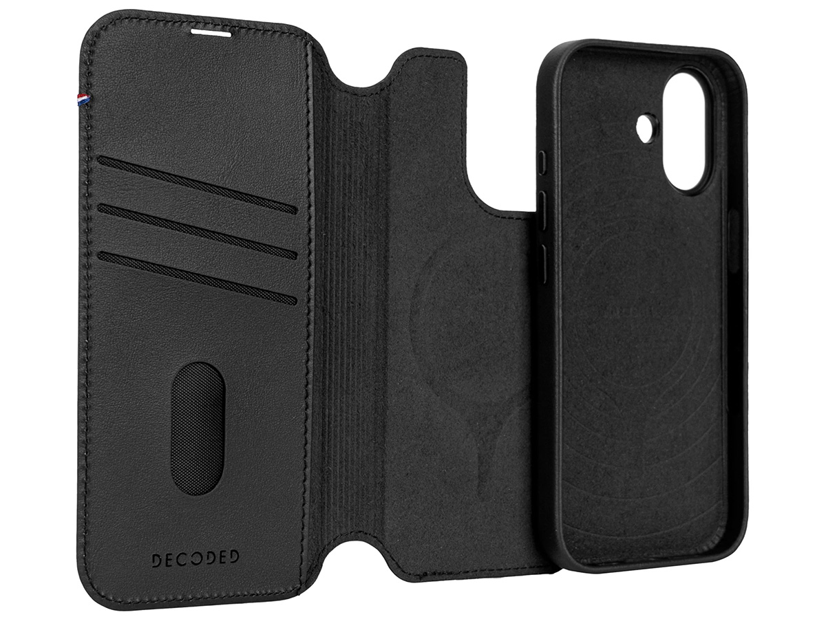 Decoded Leather Detachable Wallet Case Zwart - iPhone 17 hoesje