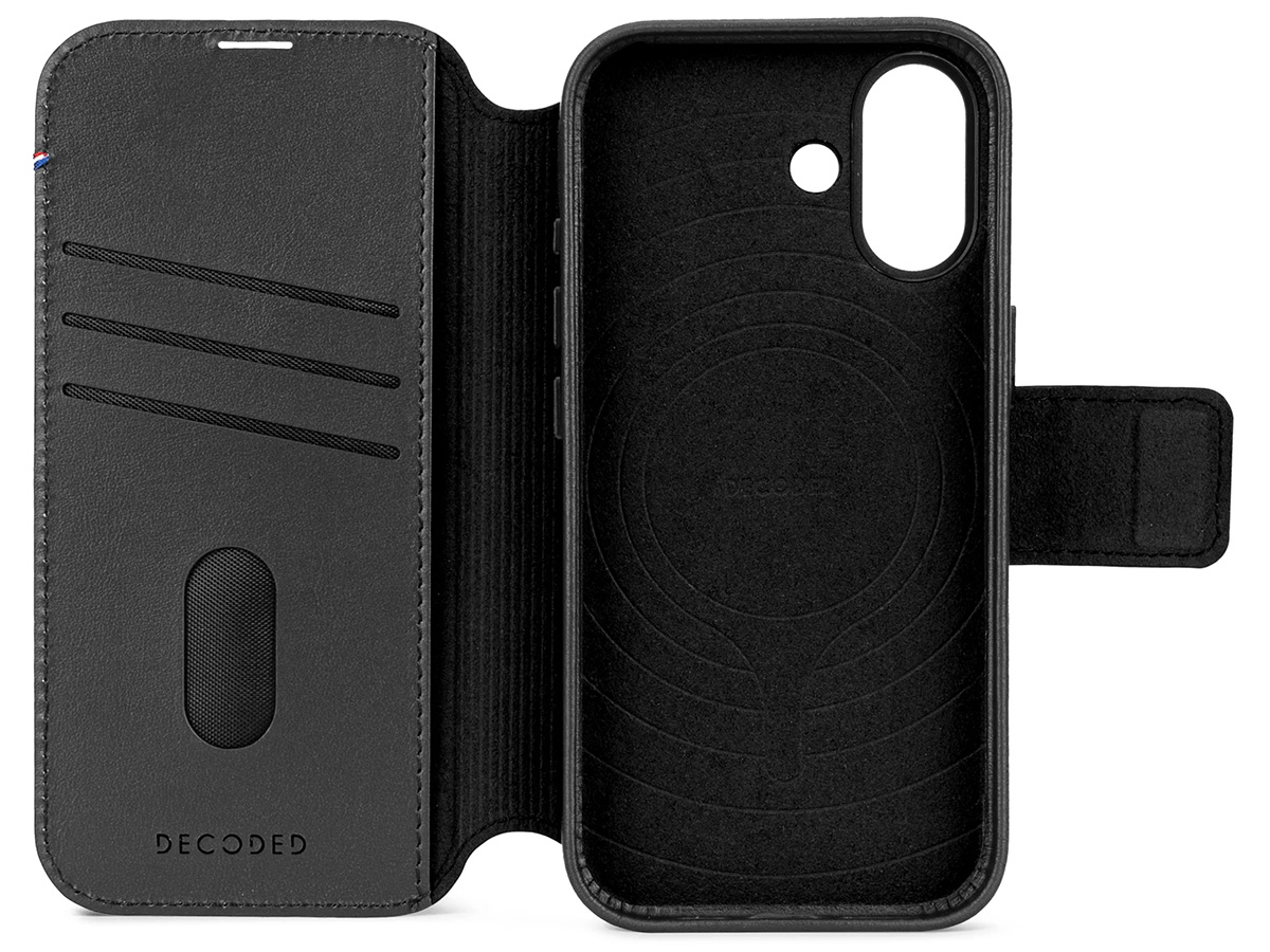 Decoded Leather Detachable Wallet Case Zwart - iPhone 17 hoesje