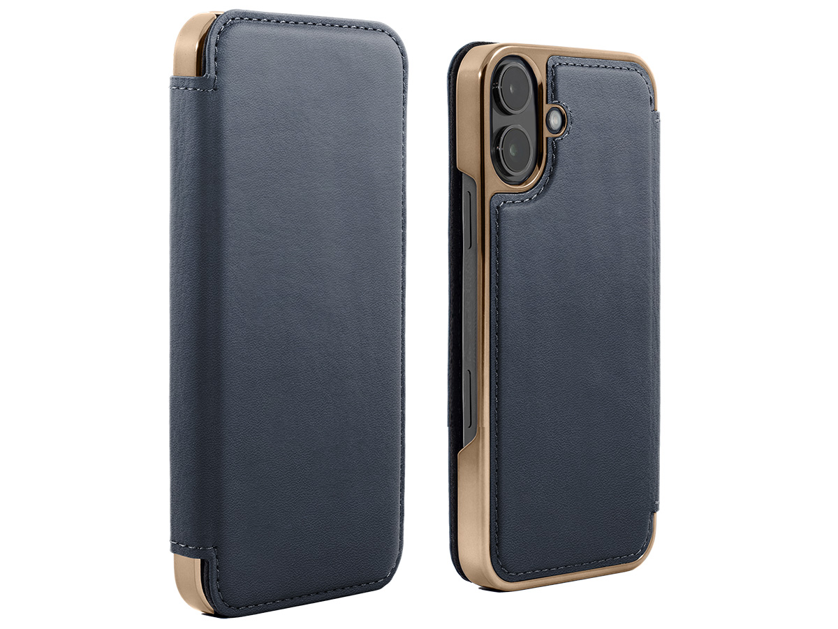Greenwich Blake Leather Folio Portofino Blue - iPhone 17 Hoesje