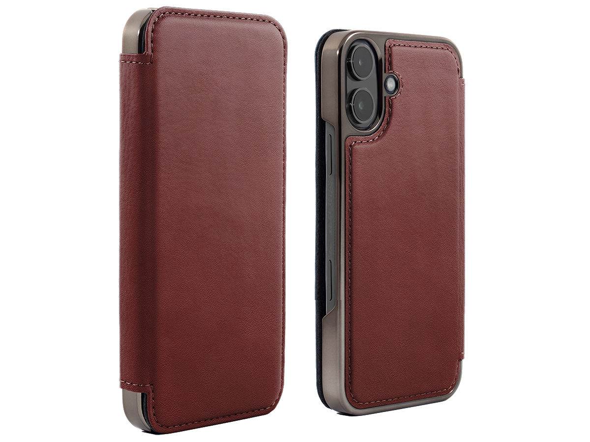 Greenwich Blake Leather Folio Fireglow Red - iPhone 17 Hoesje