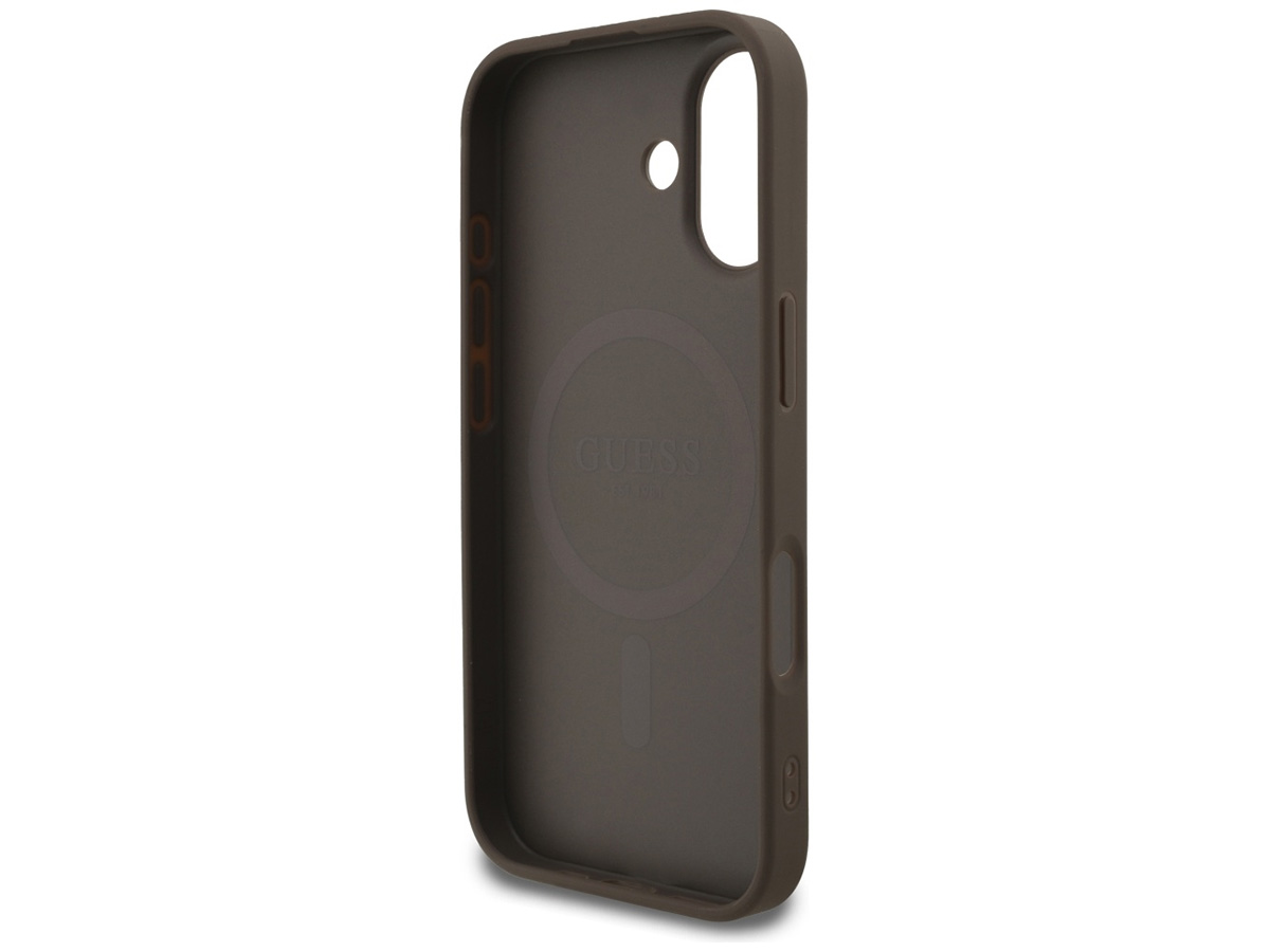 Guess 4G Monogram MagSafe Case Bruin - iPhone 17 hoesje