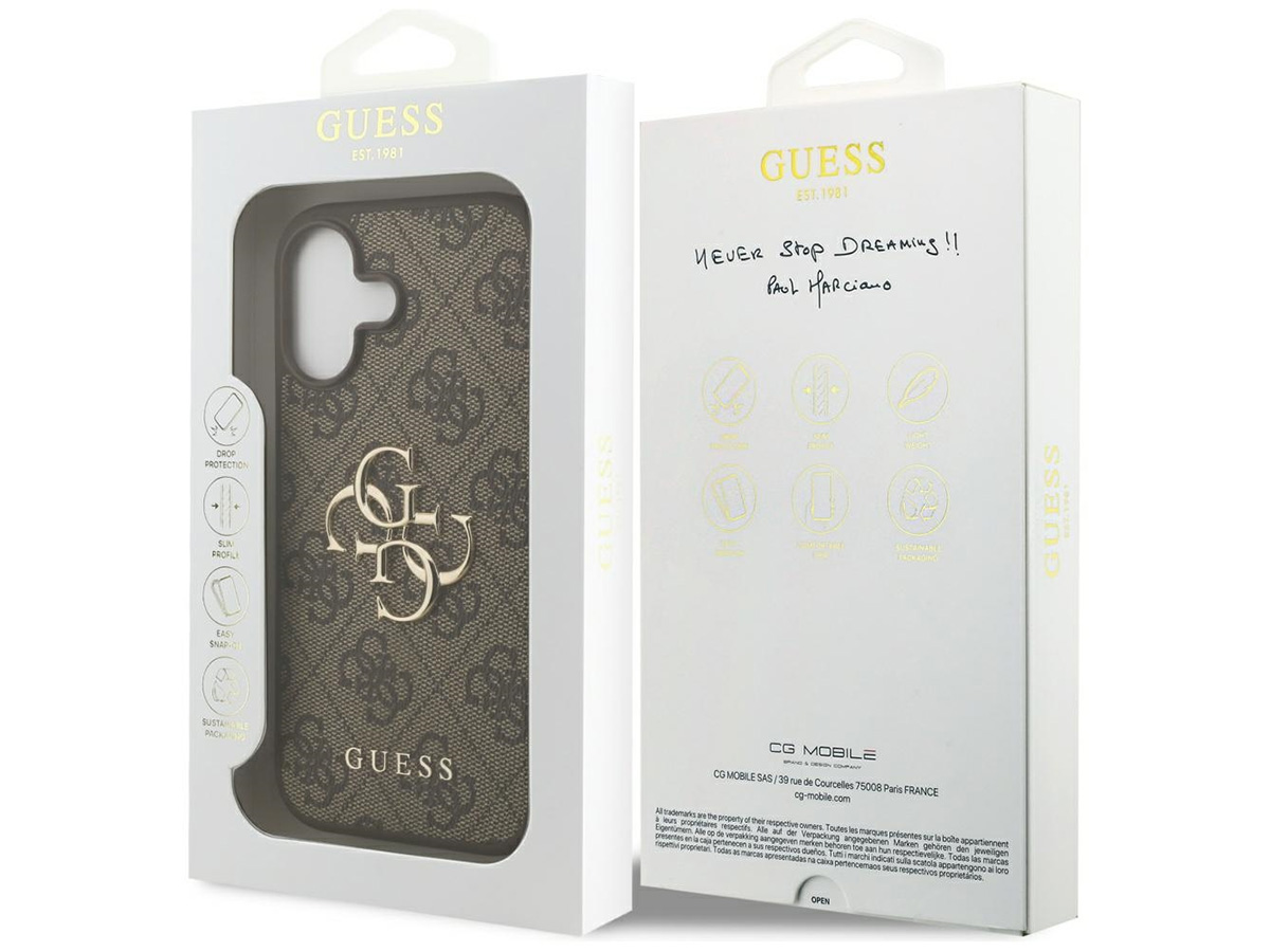 Guess Big 4G Monogram MagSafe Case Bruin - iPhone 17 hoesje
