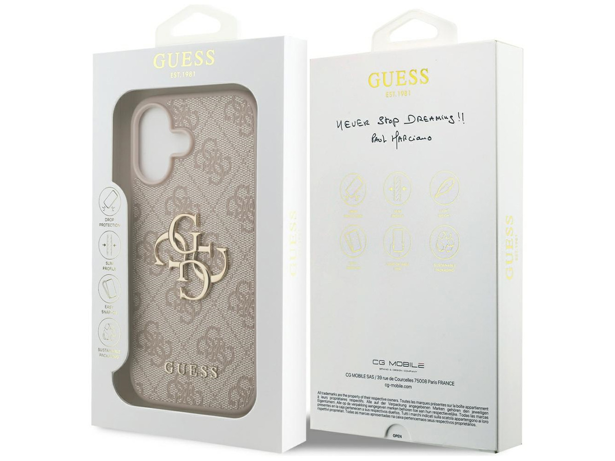 Guess Big 4G Monogram MagSafe Case Roze - iPhone 17 hoesje