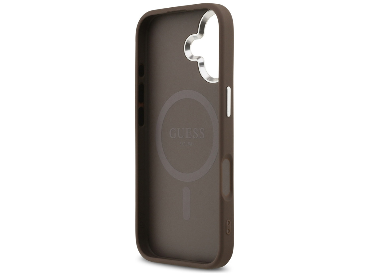 Guess Classic Monogram MagSafe Case Bruin - iPhone 17 hoesje