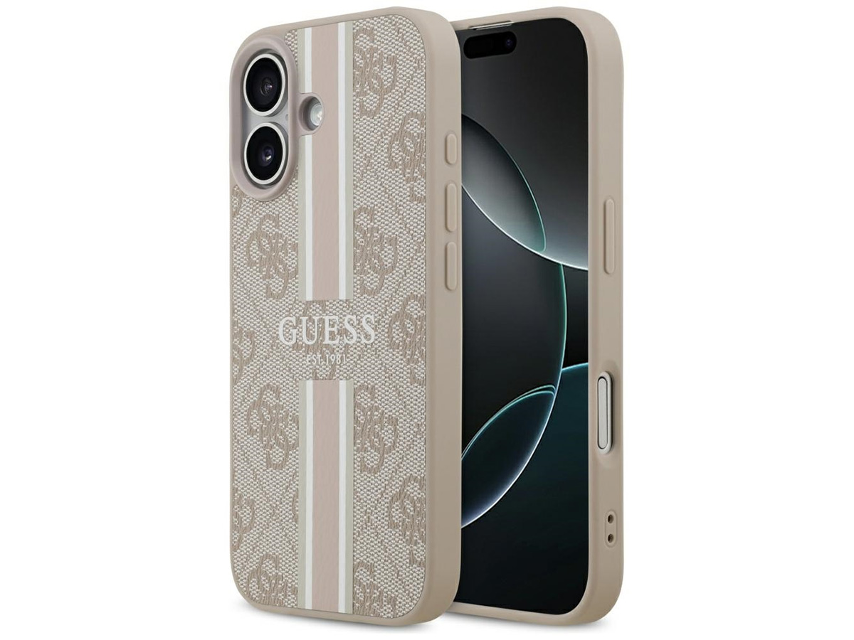 Guess Varsity Monogram MagSafe Case Roze - iPhone 17 hoesje