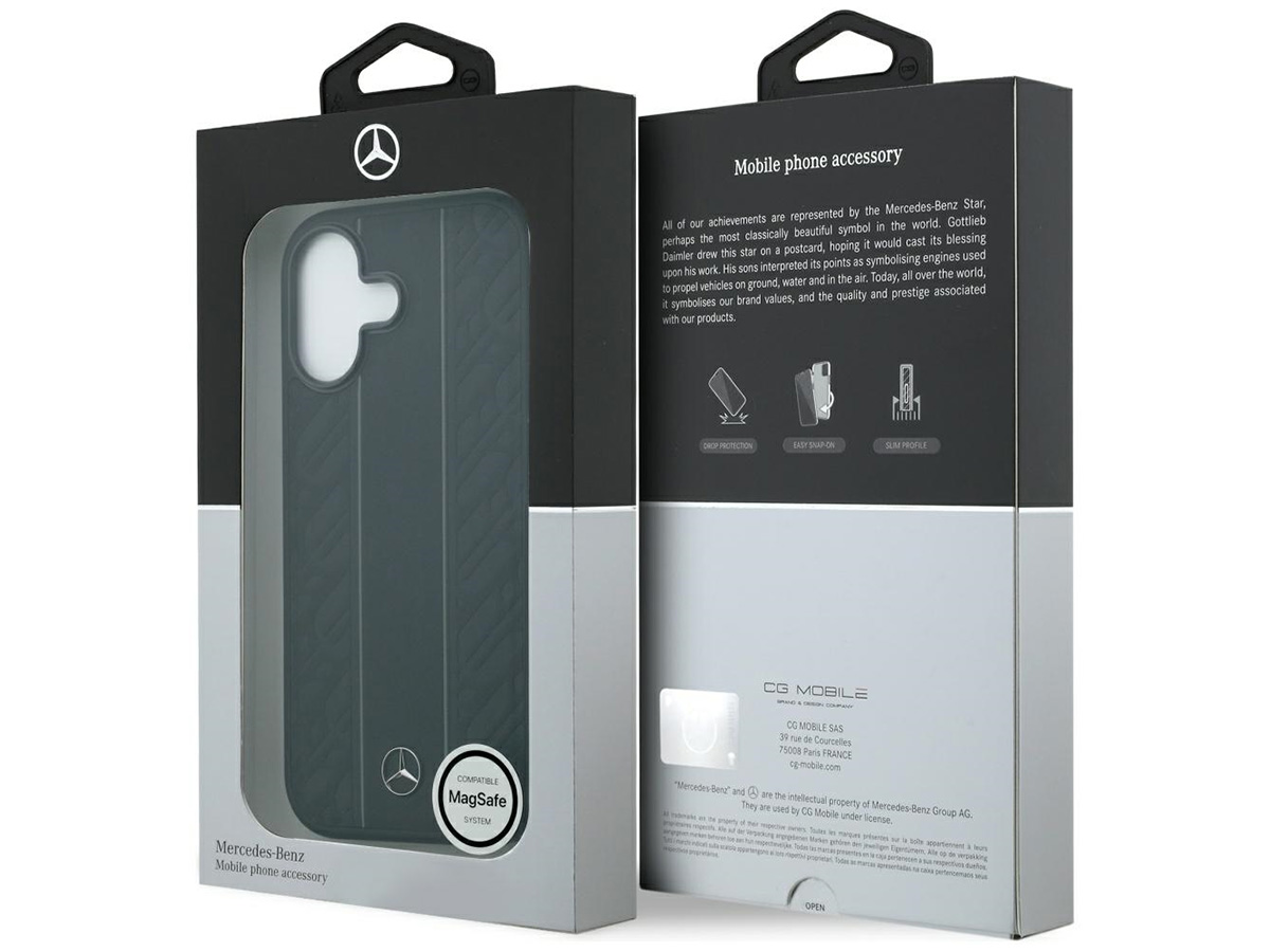 Mercedes-Benz iPhone 17 hoesje - Leaves Leather Case MagSafe Zwart