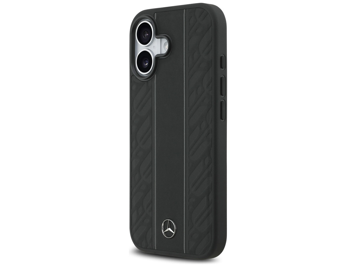 Mercedes-Benz iPhone 17 hoesje - Leaves Leather Case MagSafe Zwart