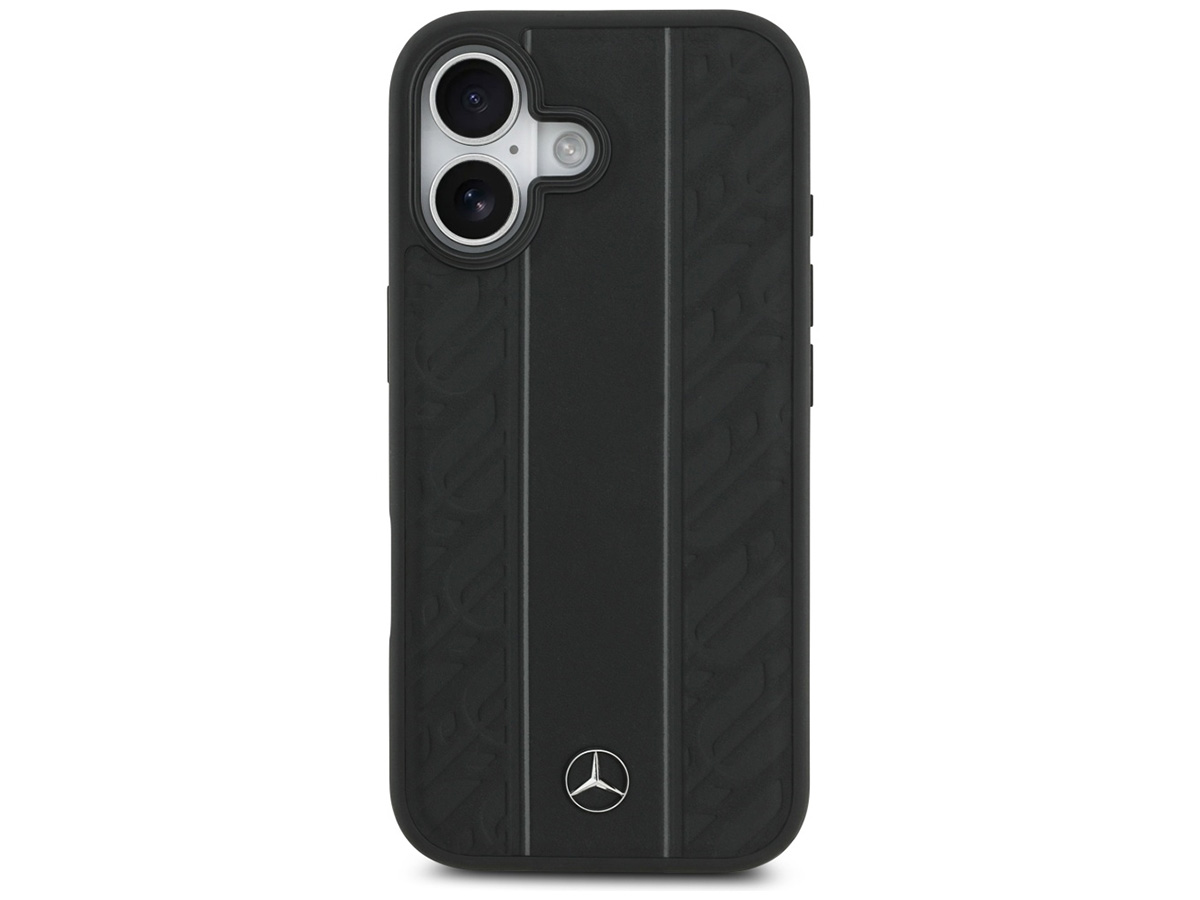 Mercedes-Benz iPhone 17 hoesje - Leaves Leather Case MagSafe Zwart