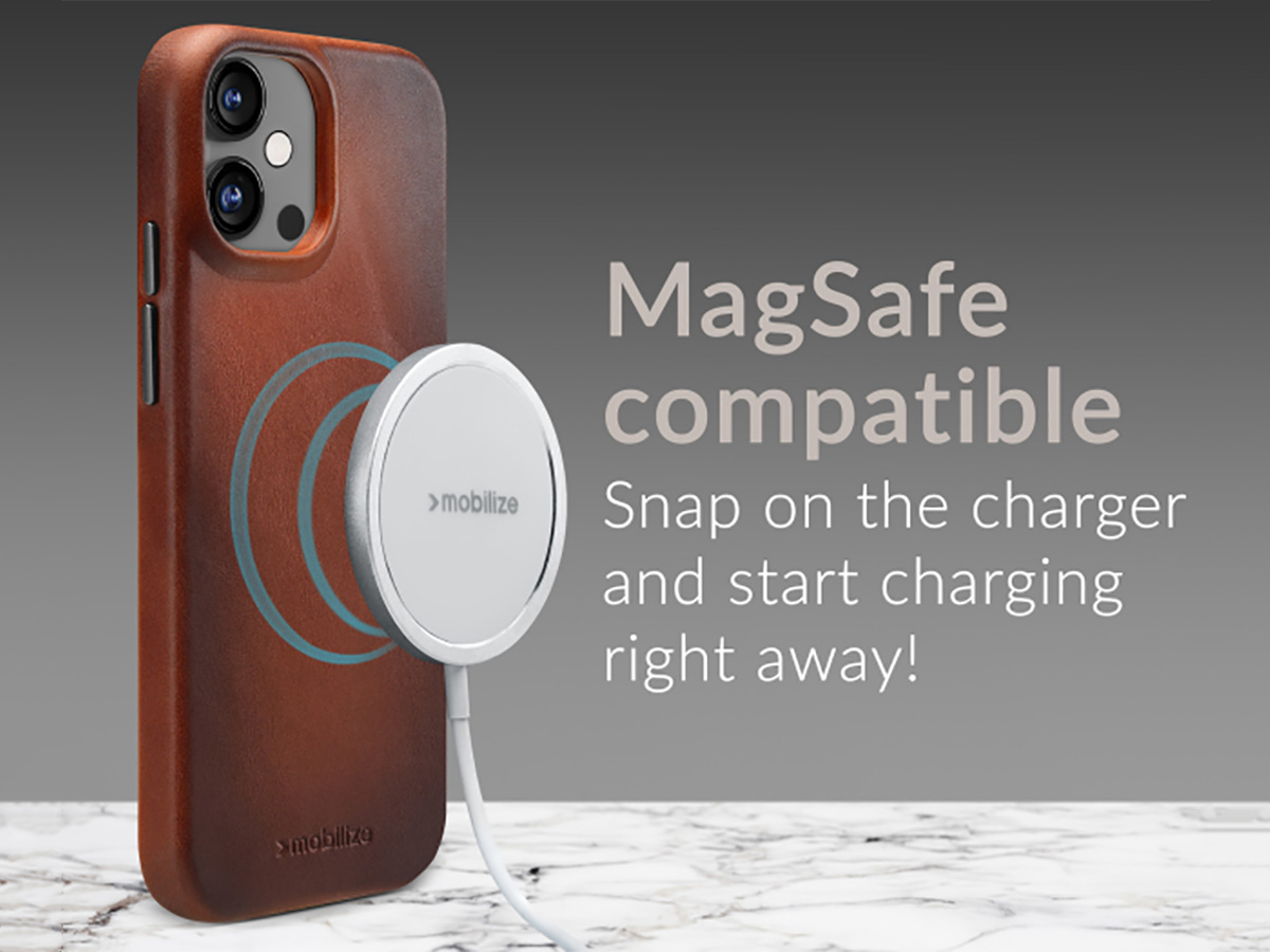 Mobilize MagSafe Leather Case Burned Cognac - iPhone 17 hoesje