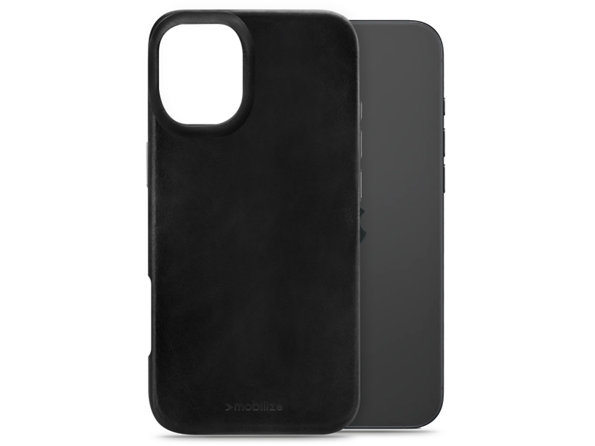Mobilize MagSafe Leather Case Zwart - iPhone 17 hoesje