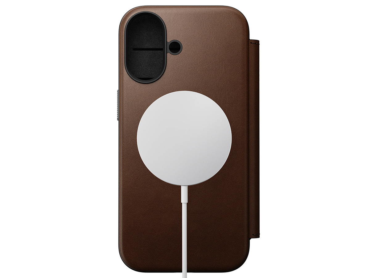 Nomad Modern Leather Folio Bruin - iPhone 17 hoesje