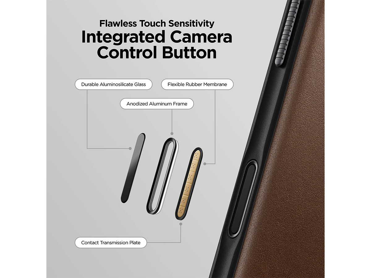 Nomad Modern Leather Folio Bruin - iPhone 17 hoesje