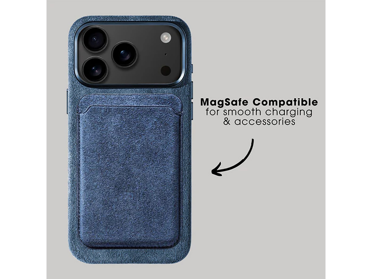 Alcanside Alcantara iPhone 17 Pro hoesje MagSafe Case - Ocean Blue
