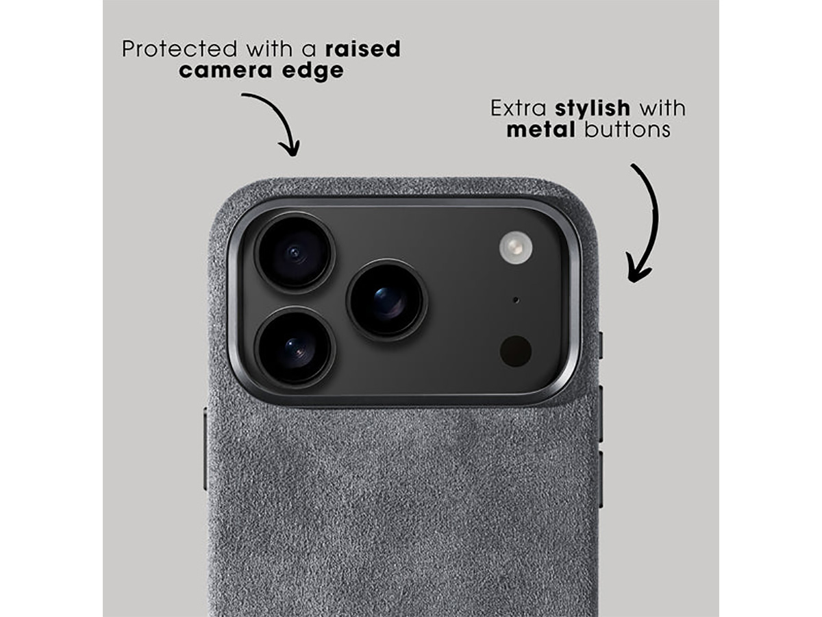 Alcanside Alcantara iPhone 17 Pro hoesje MagSafe Case - Nardo Grey