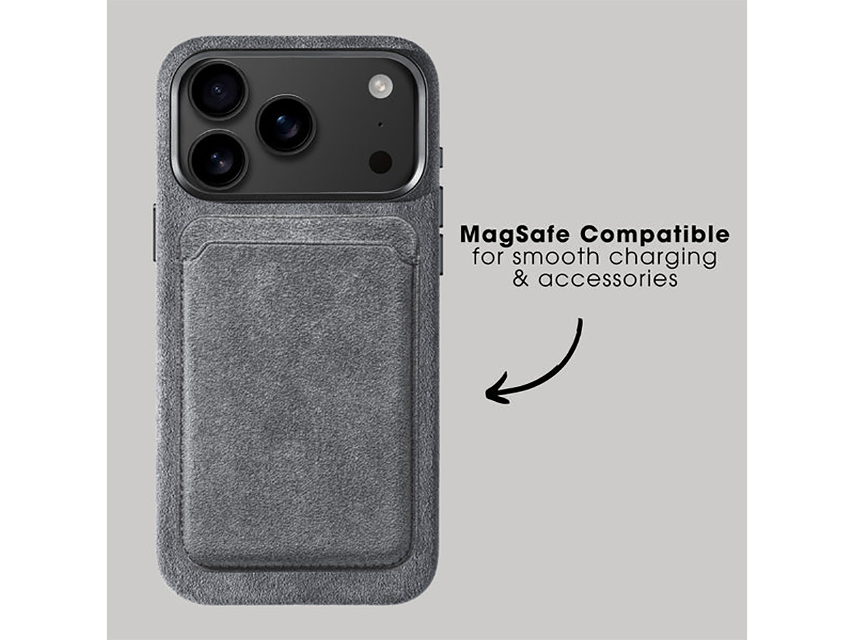 Alcanside Alcantara iPhone 17 Pro hoesje MagSafe Case - Nardo Grey