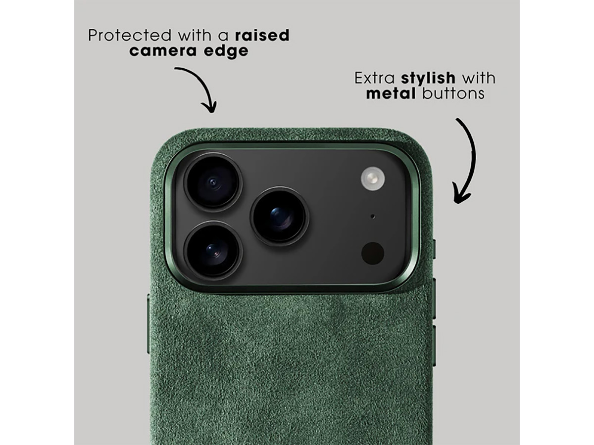 Alcanside Alcantara iPhone 17 Pro hoesje MagSafe Case - Midnight Green