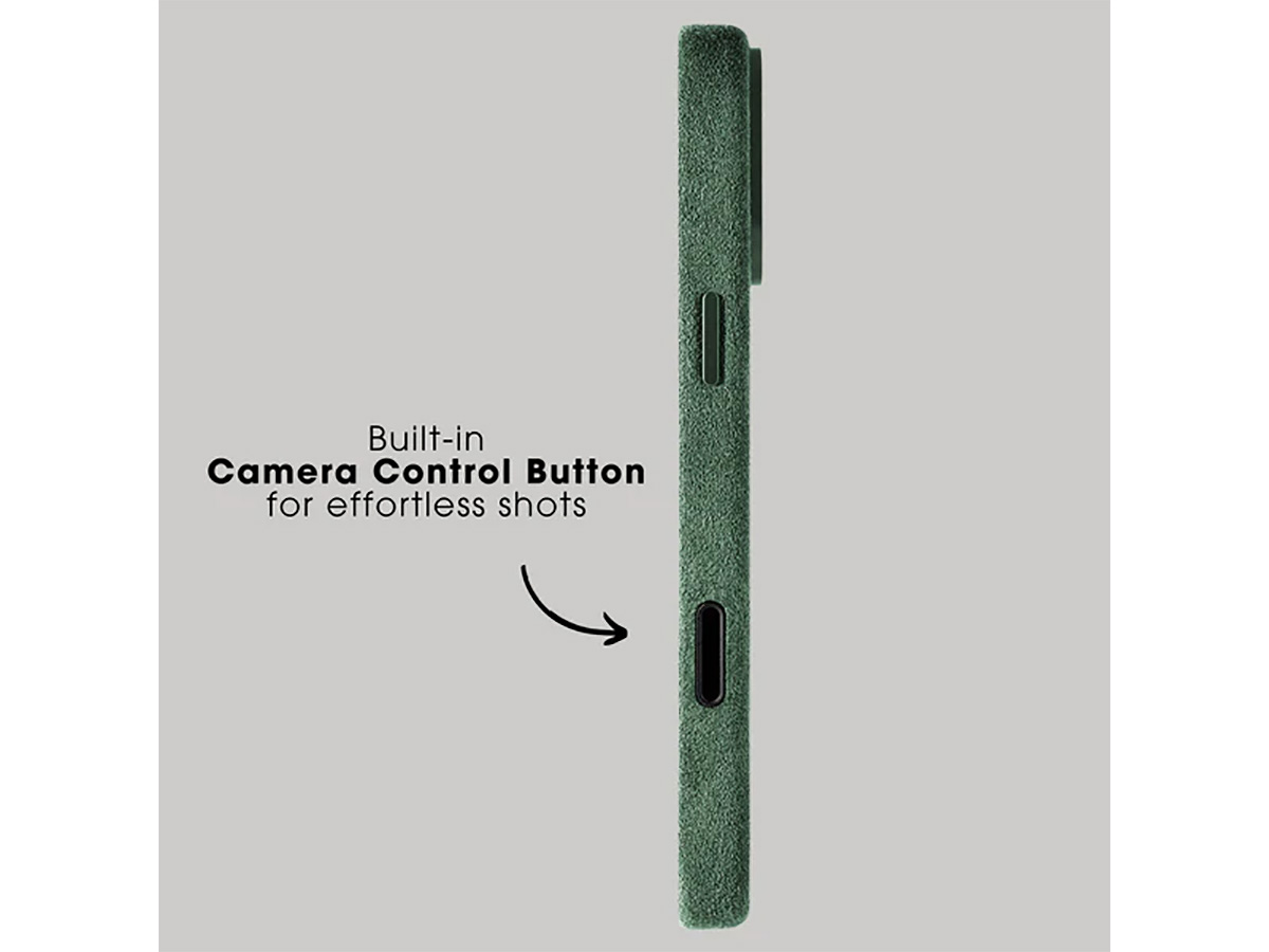 Alcanside Alcantara iPhone 17 Pro hoesje MagSafe Case - Midnight Green