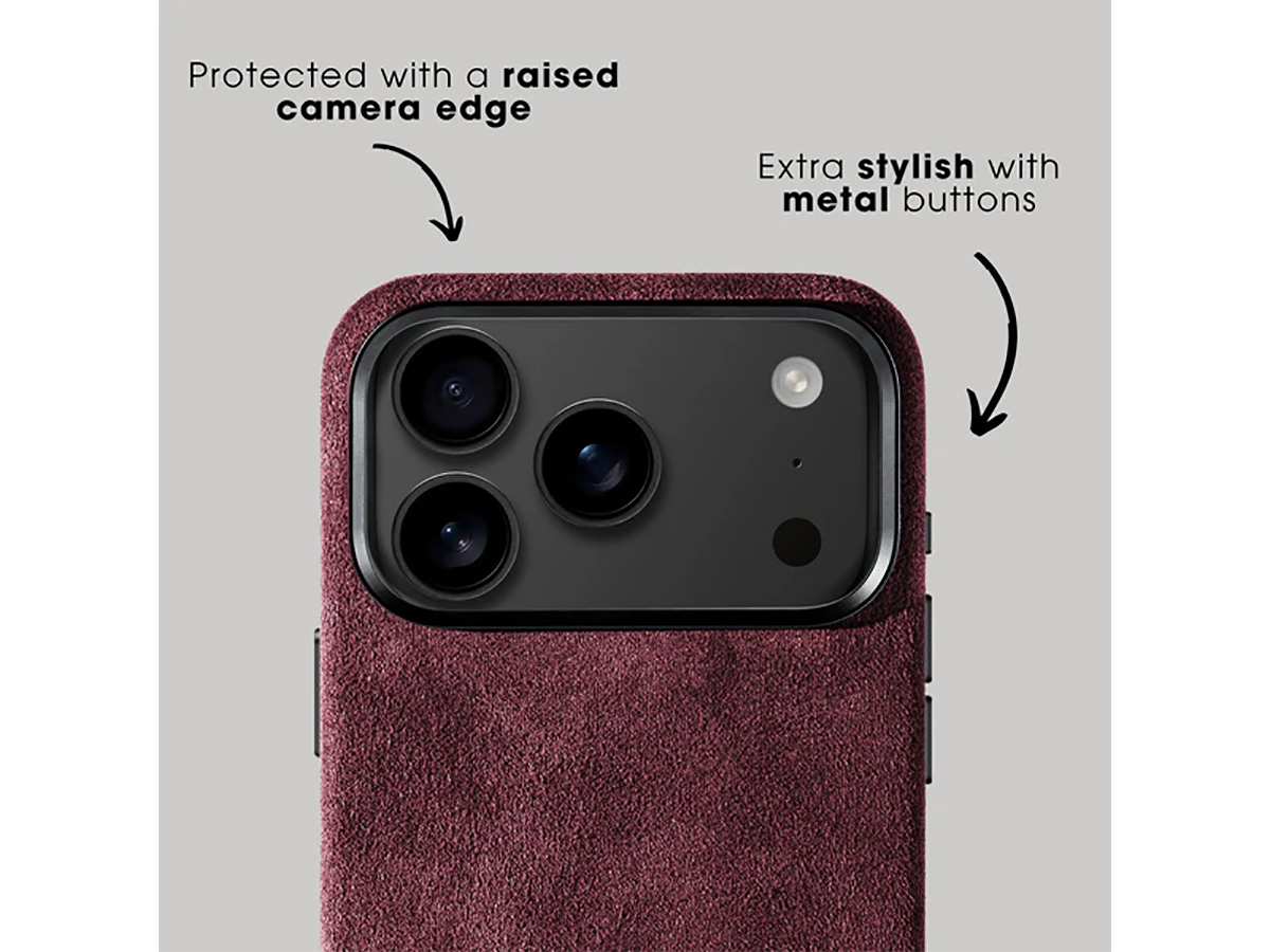 Alcanside Alcantara iPhone 17 Pro hoesje MagSafe Case - Wine Red