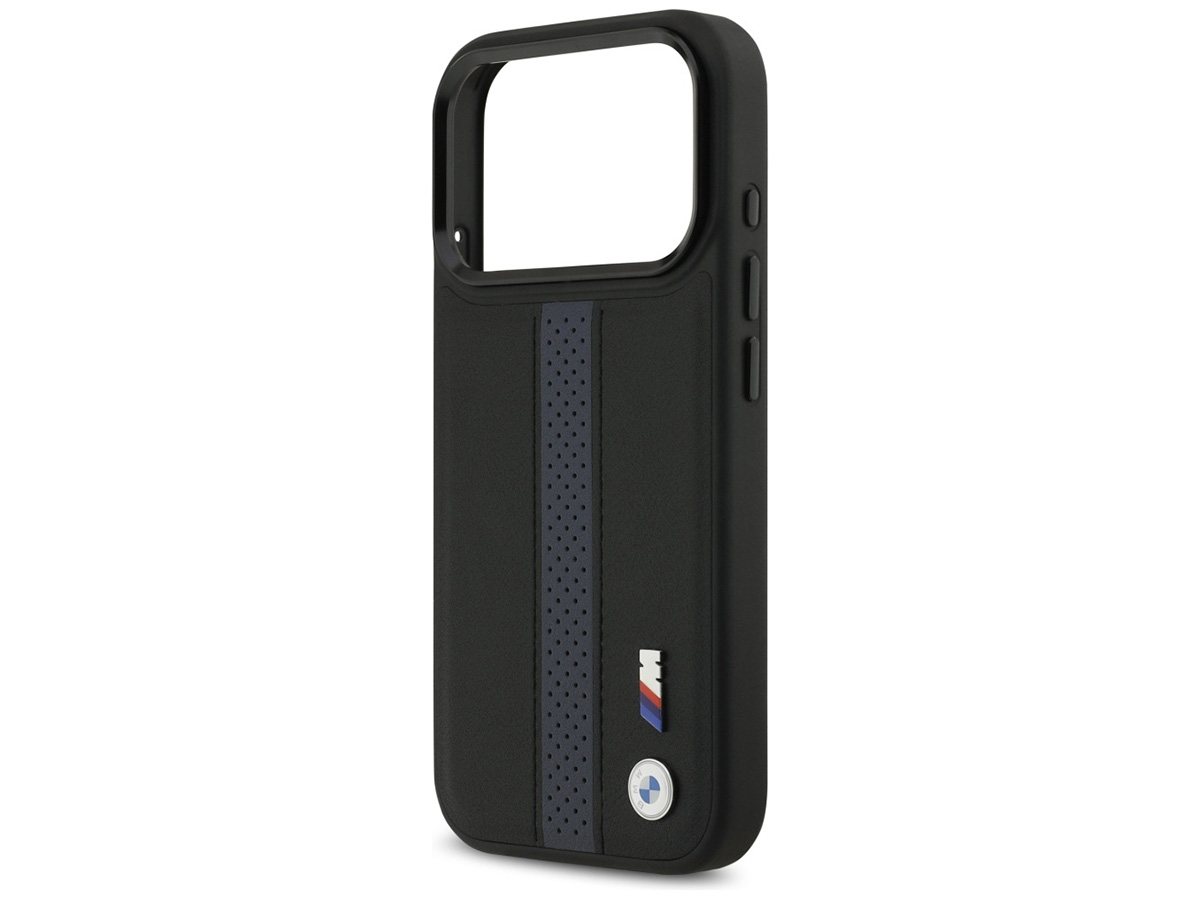 BMW M iPhone 17 Pro hoesje - Perforated PU Case met MagSafe Zwart
