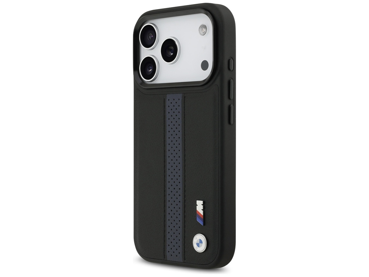 BMW M iPhone 17 Pro hoesje - Perforated PU Case met MagSafe Zwart