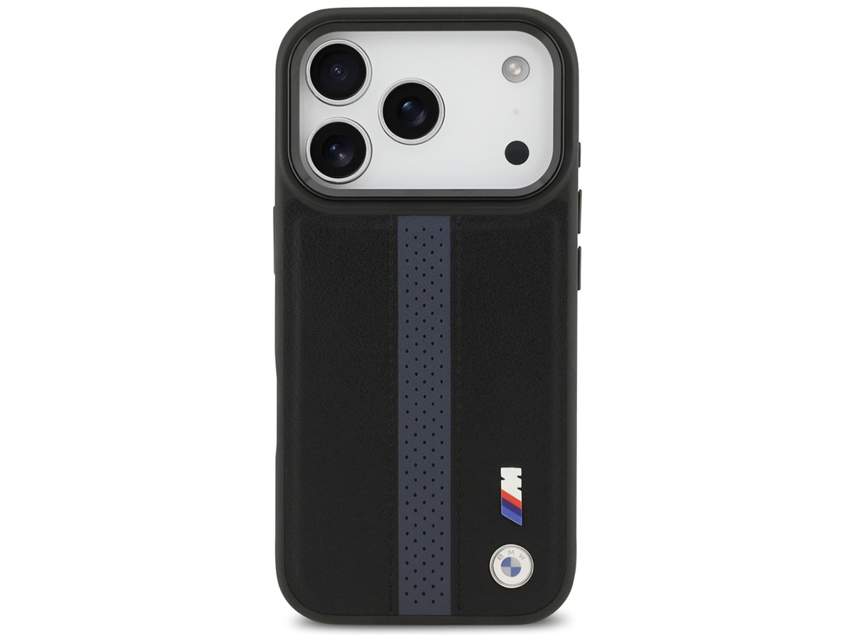 BMW M iPhone 17 Pro hoesje - Perforated PU Case met MagSafe Zwart