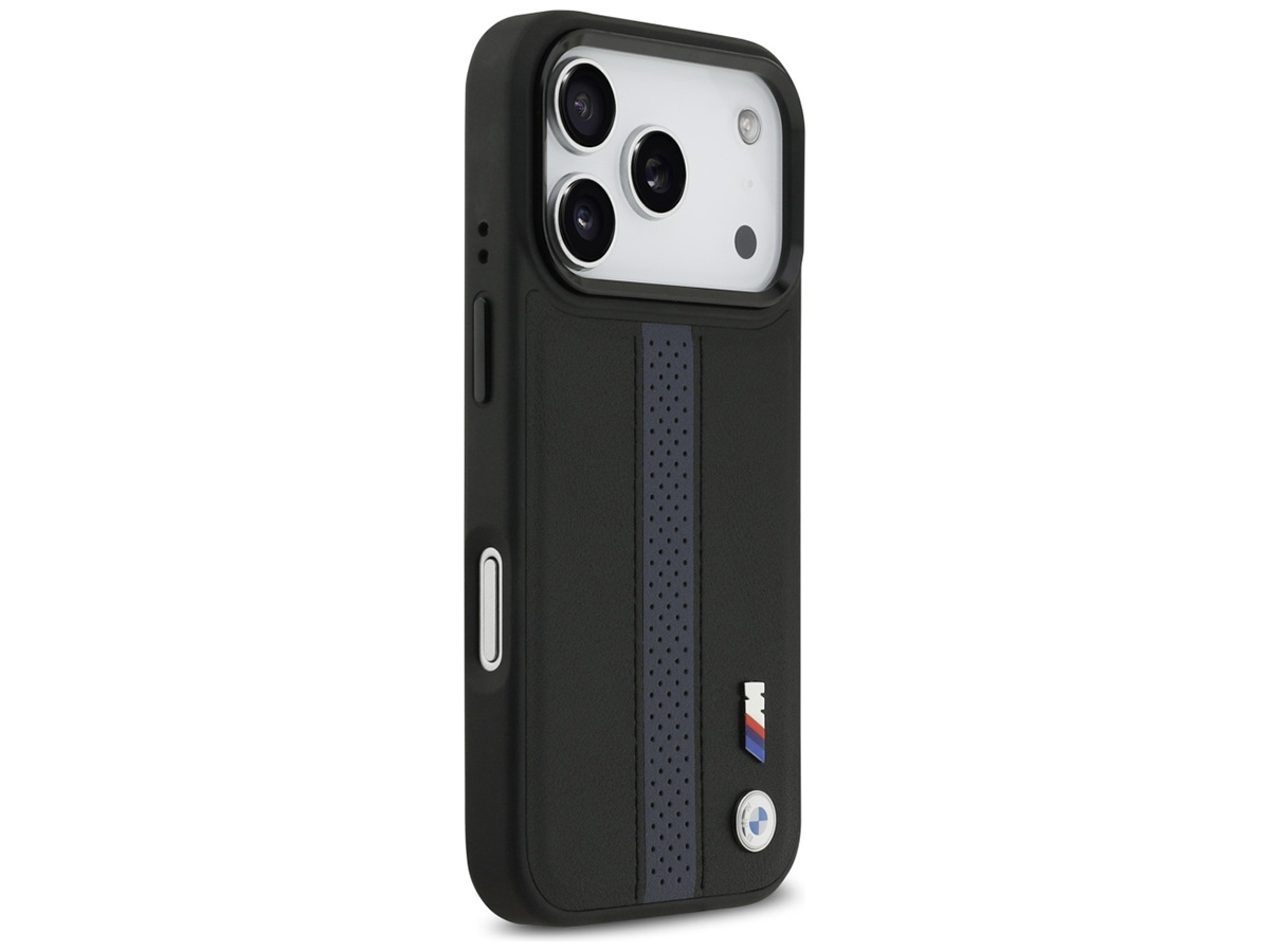 BMW M iPhone 17 Pro hoesje - Perforated PU Case met MagSafe Zwart