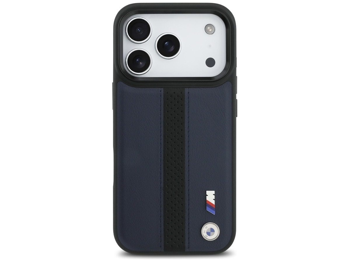 BMW M iPhone 17 Pro hoesje - Perforated PU Case met MagSafe Blauw