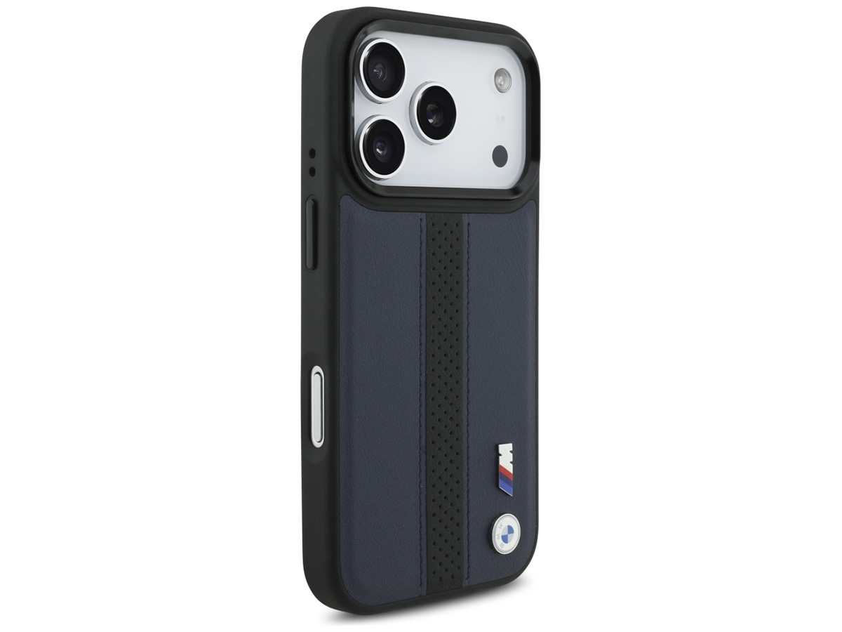 BMW M iPhone 17 Pro hoesje - Perforated PU Case met MagSafe Blauw