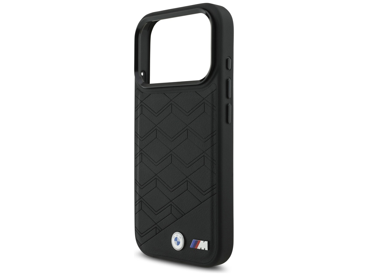 BMW M iPhone 17 Pro hoesje - Shape Leather Case met MagSafe Zwart