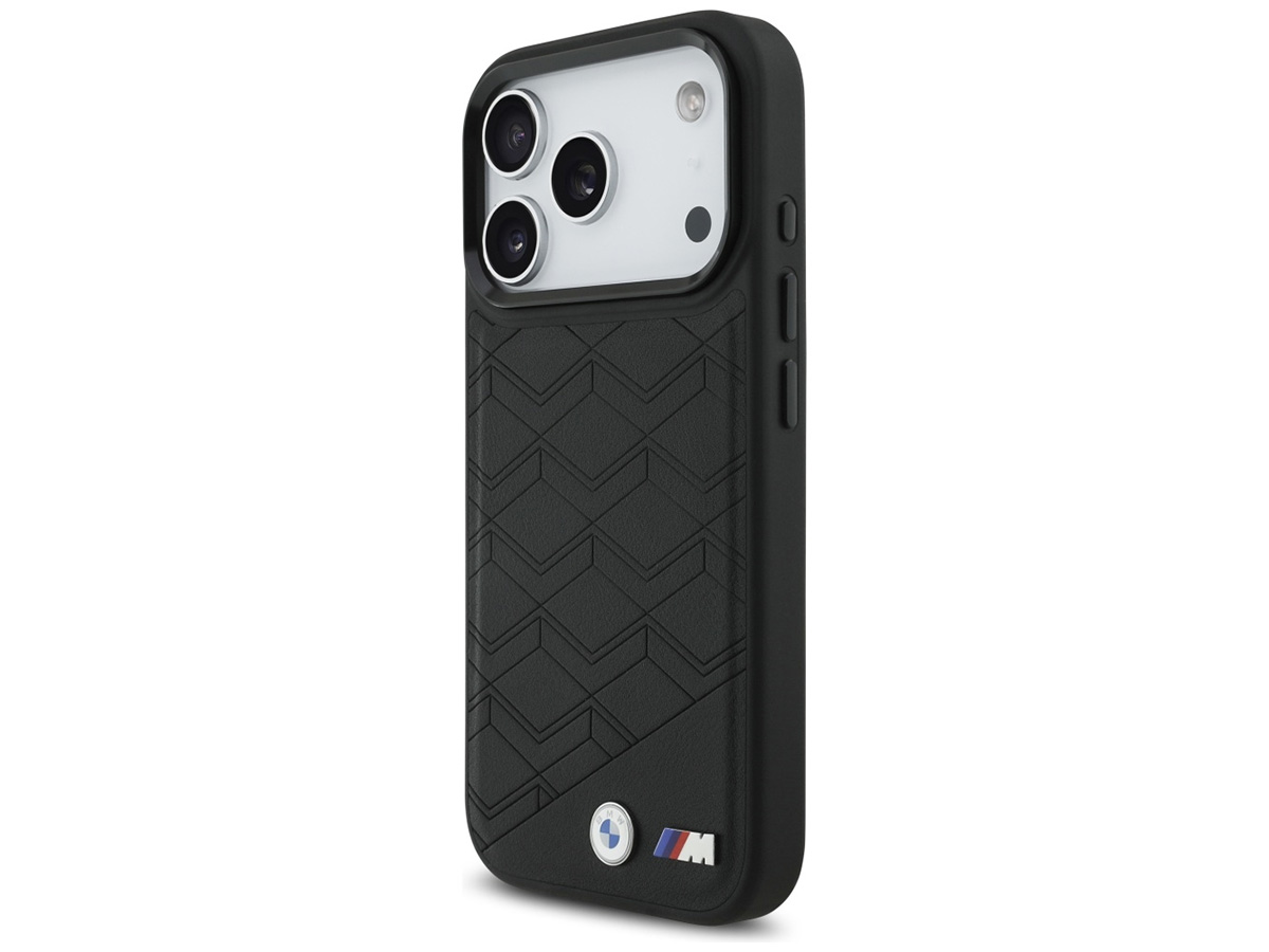 BMW M iPhone 17 Pro hoesje - Shape Leather Case met MagSafe Zwart