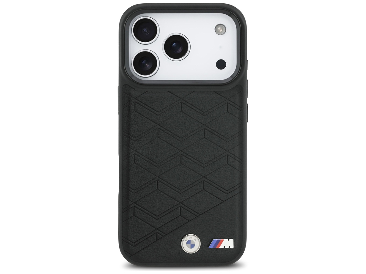 BMW M iPhone 17 Pro hoesje - Shape Leather Case met MagSafe Zwart