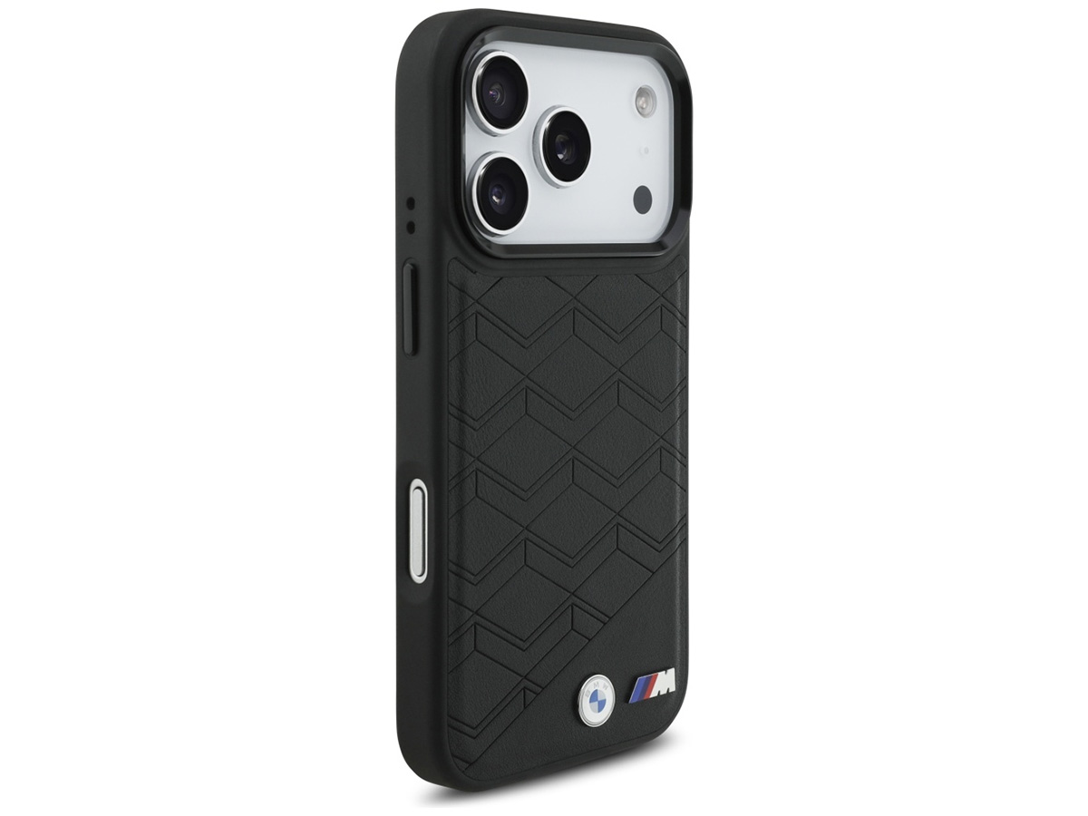 BMW M iPhone 17 Pro hoesje - Shape Leather Case met MagSafe Zwart