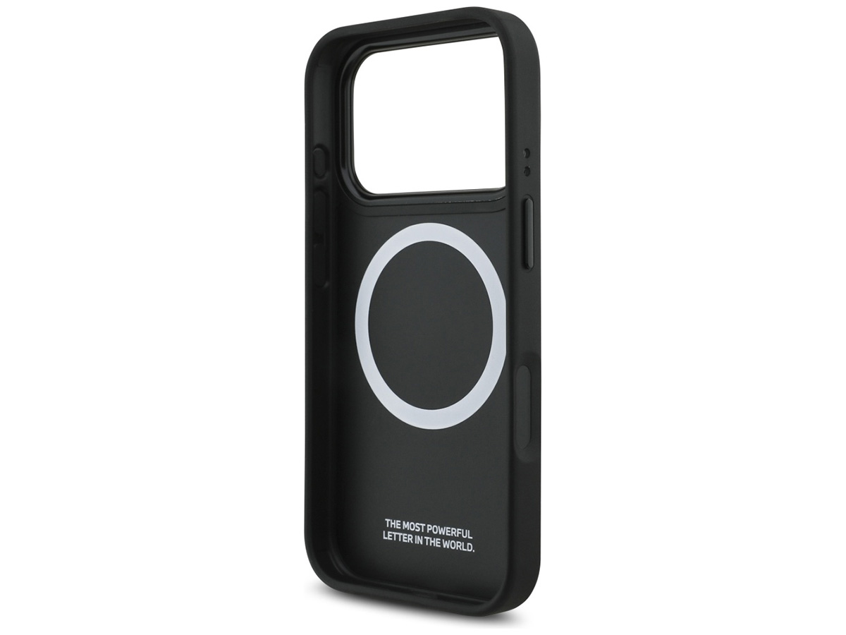 BMW M iPhone 17 Pro hoesje - Shape Leather Case met MagSafe Zwart