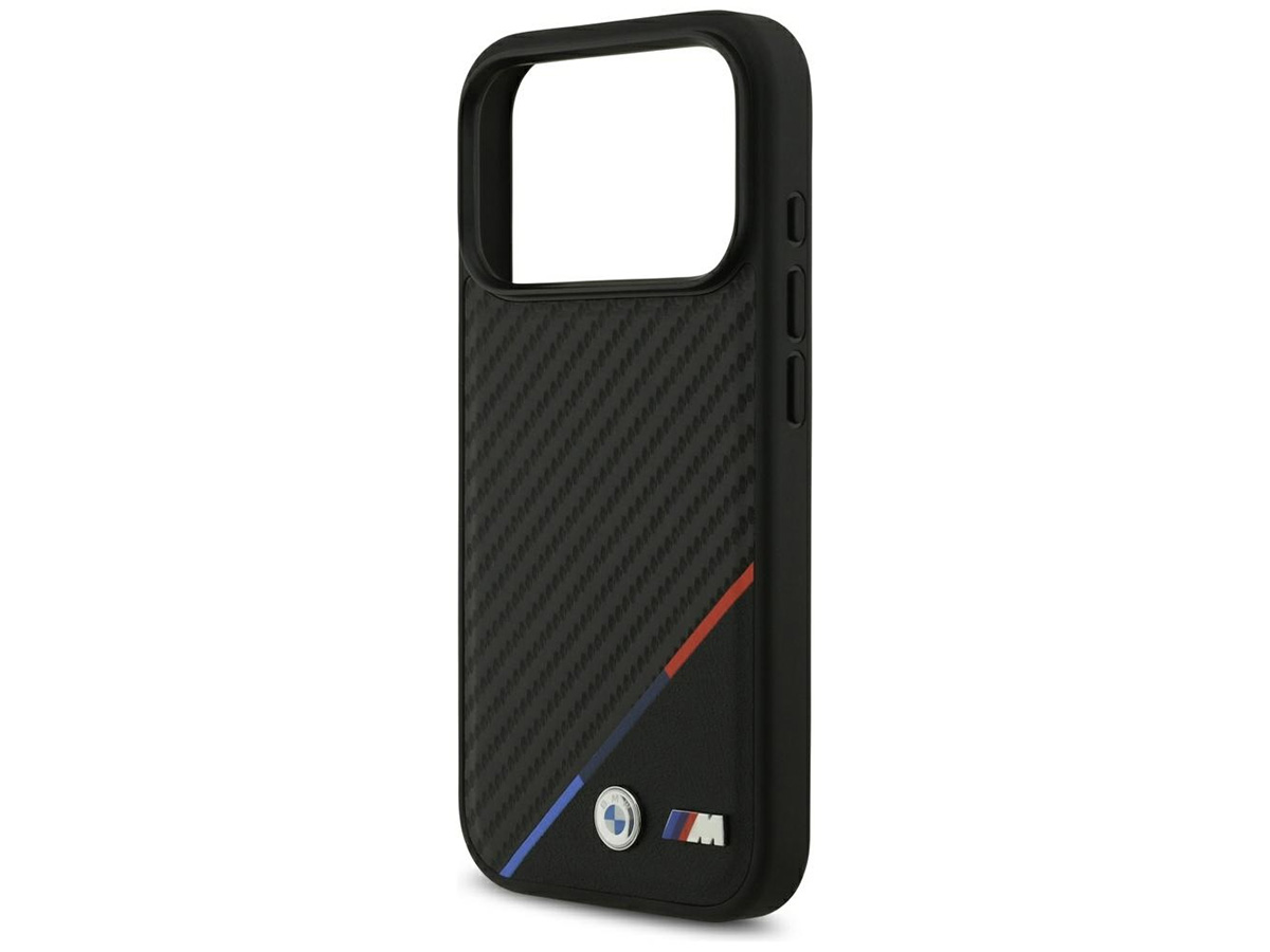BMW M Tricolor iPhone 17 Pro hoesje - Carbon look Case met MagSafe