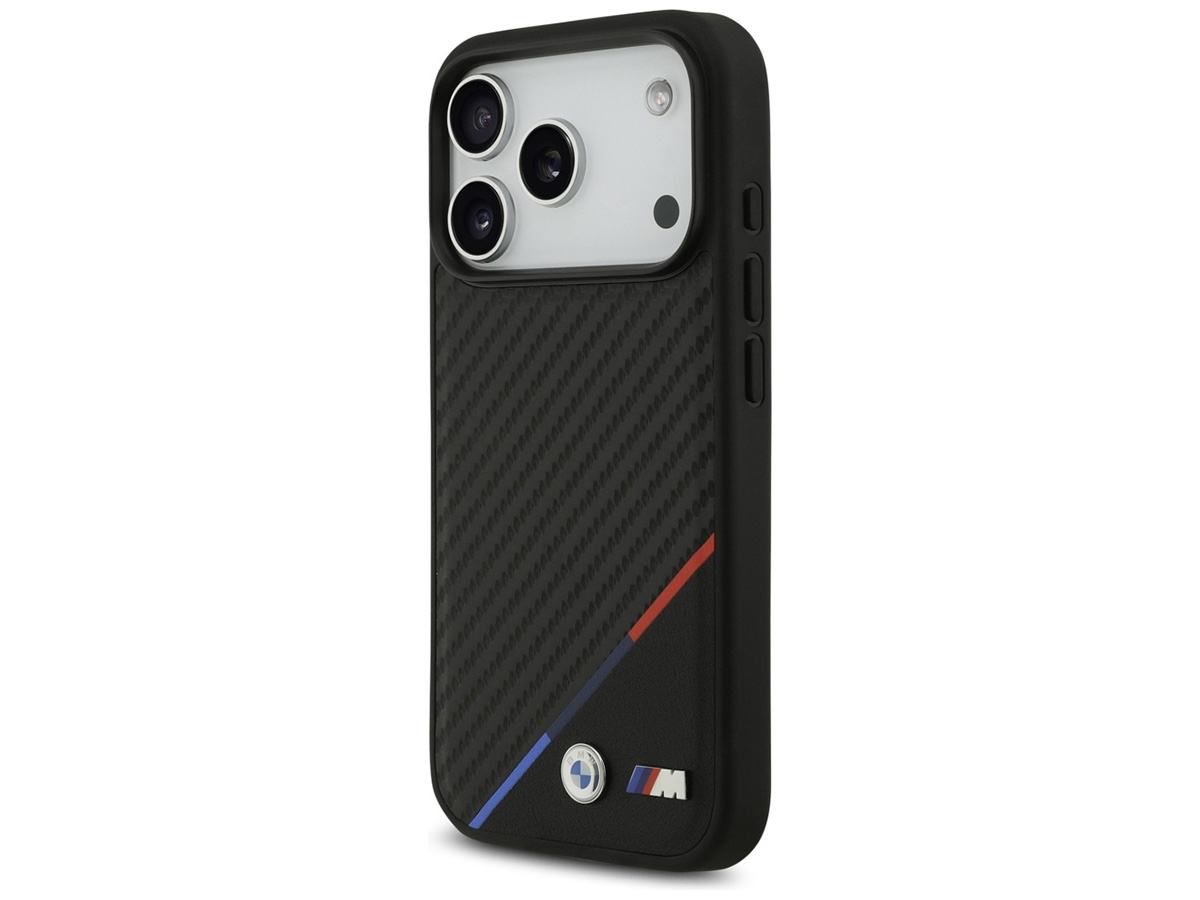 BMW M Tricolor iPhone 17 Pro hoesje - Carbon look Case met MagSafe