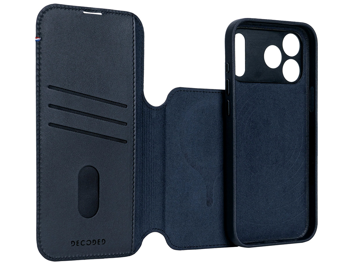 Decoded Leather Detachable Wallet Case Blauw - iPhone 17 Pro hoesje