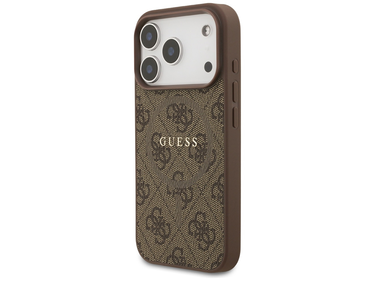 Guess Monogram iPhone 17 Pro hoesje - MagSafe Case Bruin
