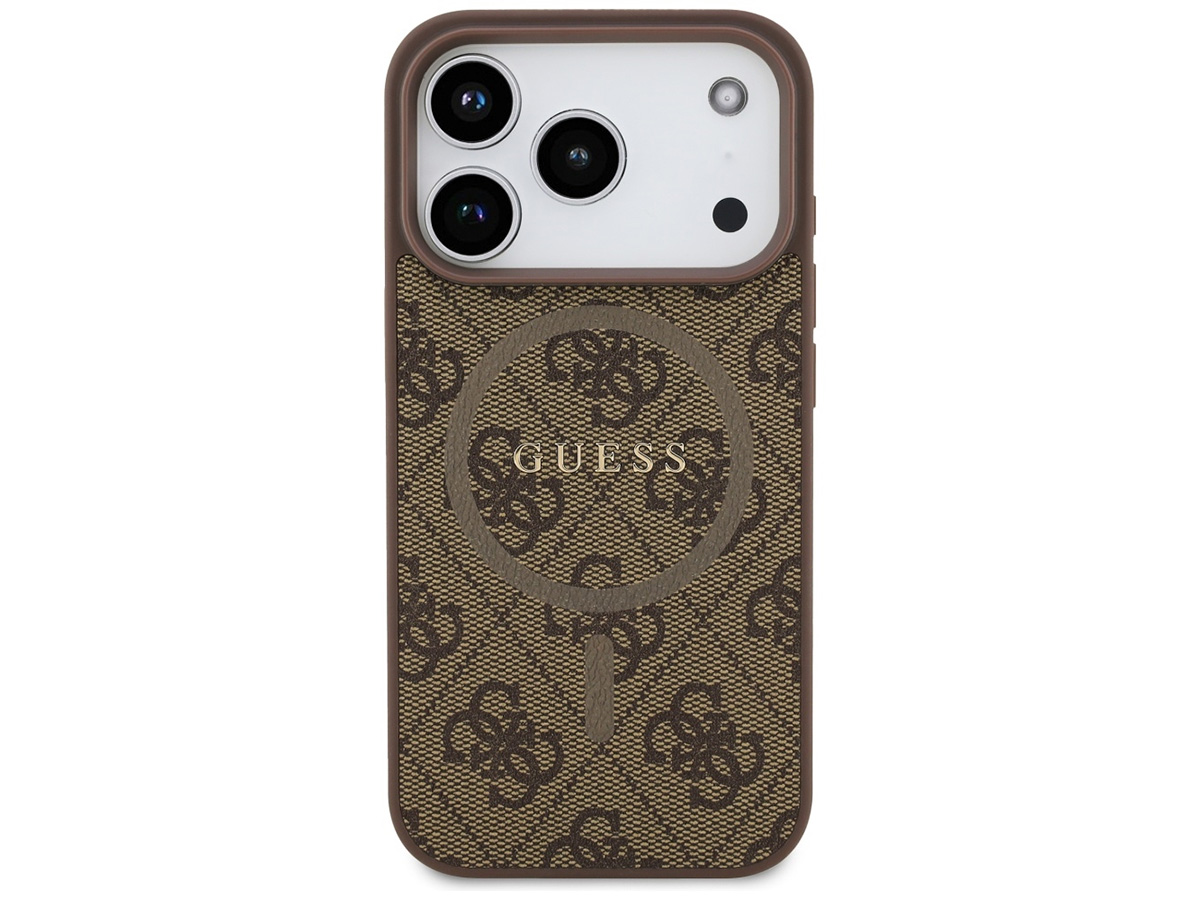 Guess Monogram iPhone 17 Pro hoesje - MagSafe Case Bruin