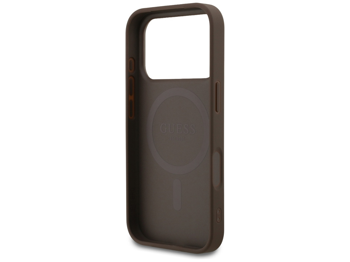 Guess Monogram iPhone 17 Pro hoesje - MagSafe Case Bruin
