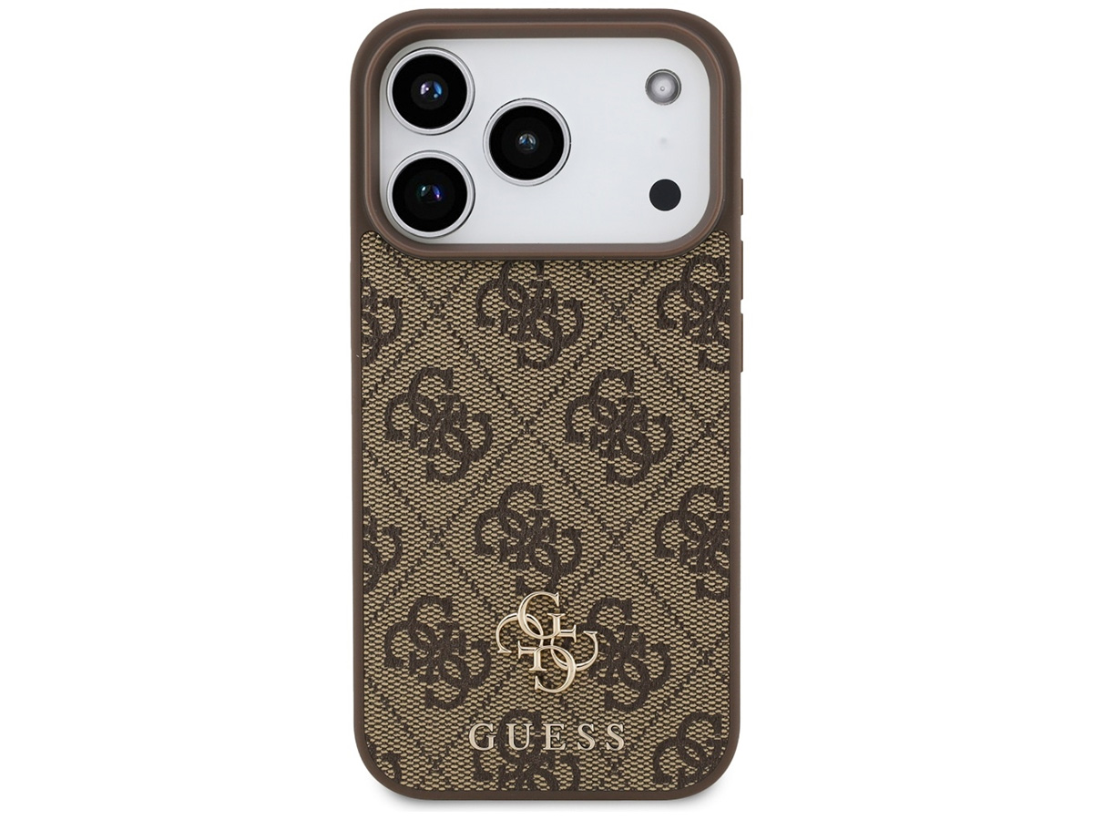 Guess 4G Monogram MagSafe Case Bruin - iPhone 17 Pro hoesje