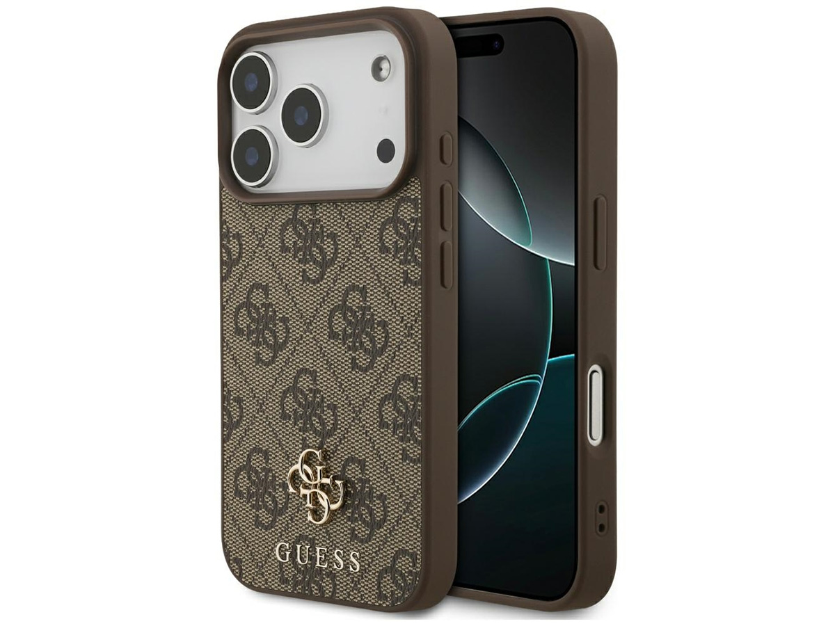 Guess 4G Monogram MagSafe Case Bruin - iPhone 17 Pro hoesje