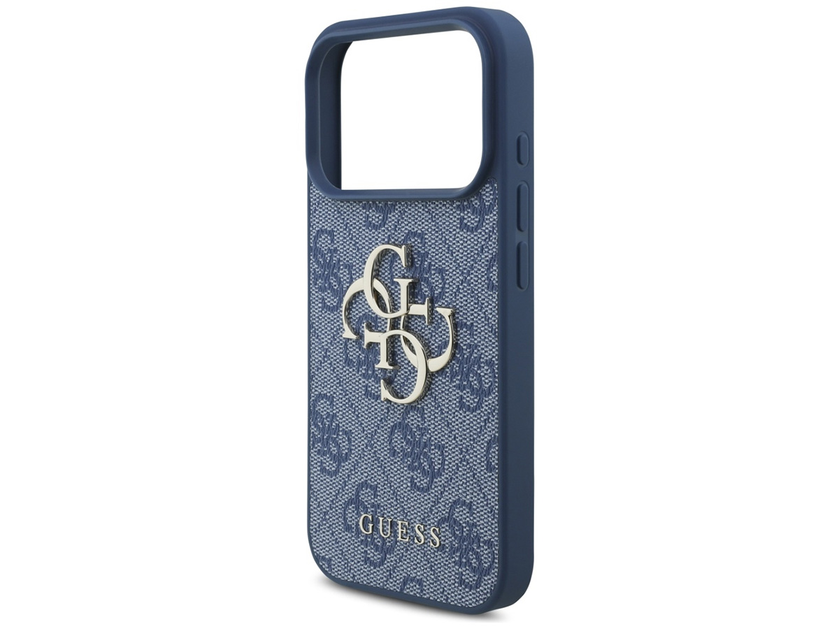 Guess Big 4G Monogram iPhone 17 Pro hoesje MagSafe Case Blauw