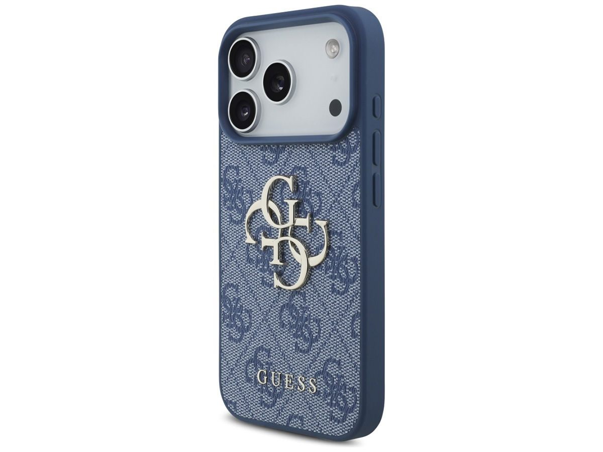 Guess Big 4G Monogram iPhone 17 Pro hoesje MagSafe Case Blauw
