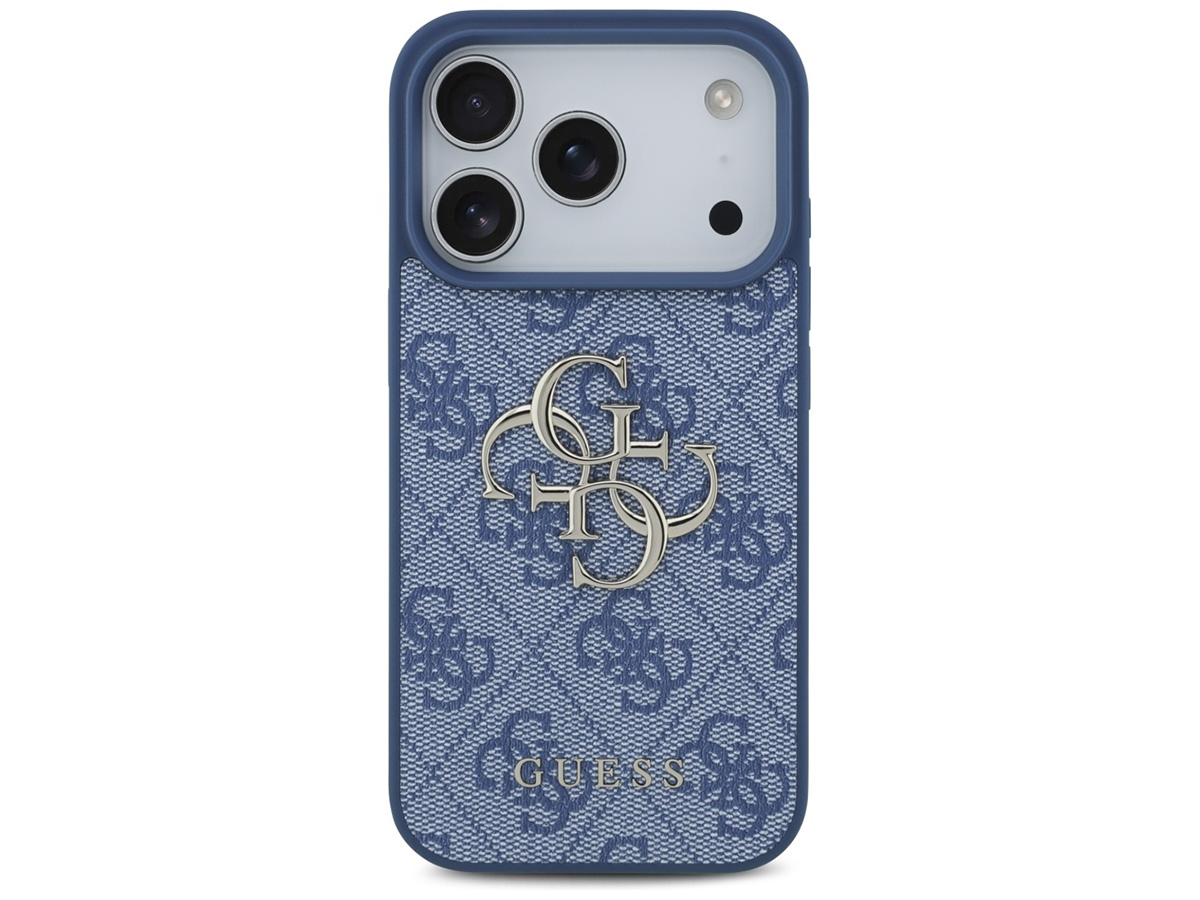 Guess Big 4G Monogram iPhone 17 Pro hoesje MagSafe Case Blauw
