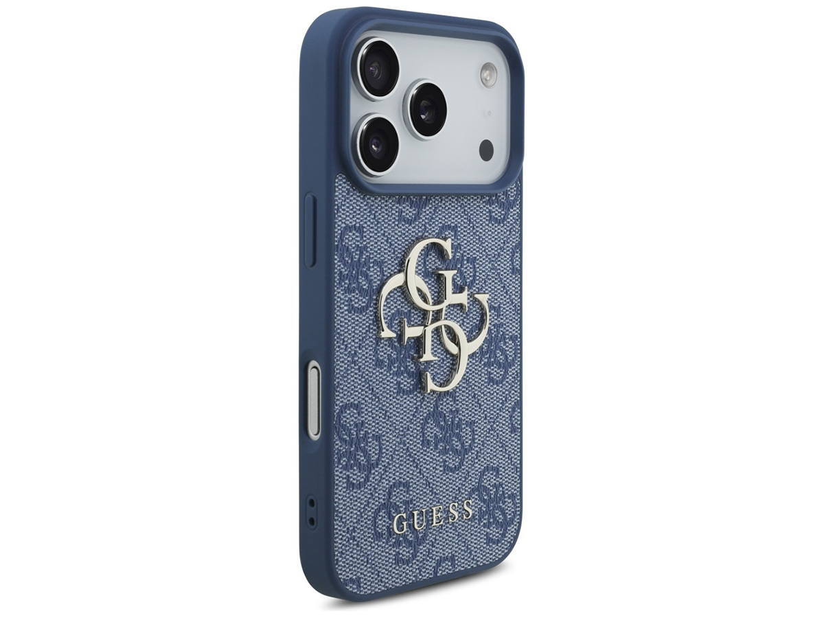 Guess Big 4G Monogram iPhone 17 Pro hoesje MagSafe Case Blauw